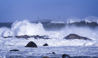 A beautiful view of winter storm Back Shore Gloucester, Ma
