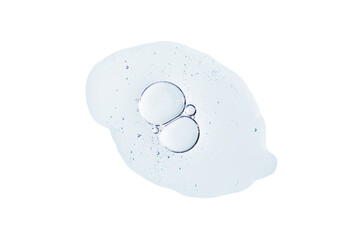 Cosmetic serum hyaluronic acid drop isolated on white background. Abstract drop of skin care serum.