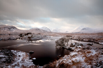 winter landscape, moorland in glecoe