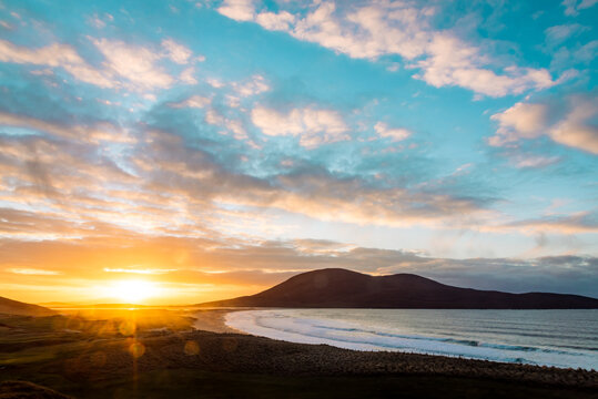 sunset in outter hebrides, calm