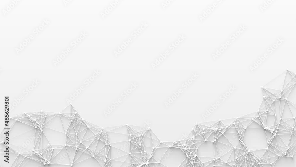 Poster abstract connected dots and lines loop animation on white background with shadow. business, science,