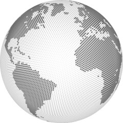 Fototapeta premium Globe shape, World map created from dots. Vector illustration