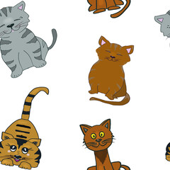 A paternoster with seals. The cats are hand-drawn.