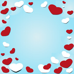 Happy valentines day background template with heart shaped illustration. Vector illustration