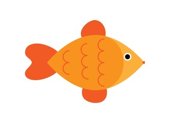 Vector aquarium fish silhouette illustration. Colorful cartoon flat aquarium fish icon for your design