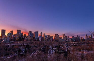 Sunrise Sky Lighting Up Calgary
