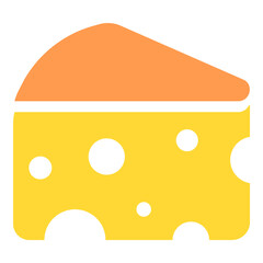 Cheese Flat Icon Isolated On White Background
