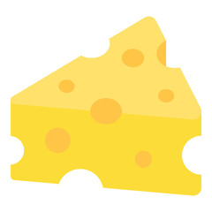 Cheese Flat Icon Isolated On White Background