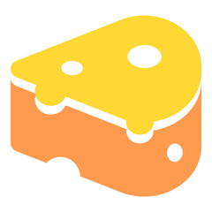 Cheese Flat Icon Isolated On White Background
