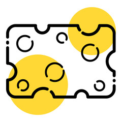 Cheese Flat Icon Isolated On White Background