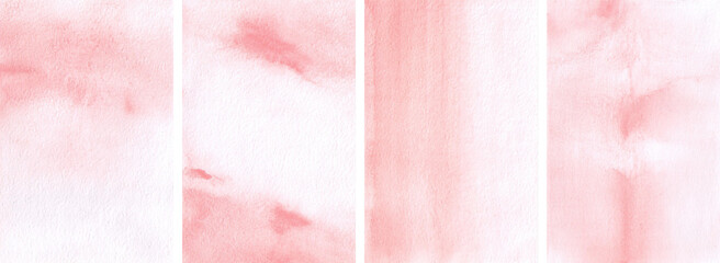Watercolor texture set. Valentines abstract red background collection. Modern invitation wrapping design.