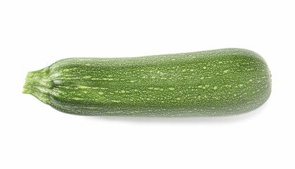 One raw ripe zucchini isolated on white