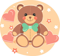 Taddy bear with hearts