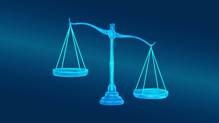scales icon on blue background