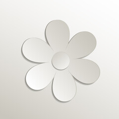 Flower icon, card paper 3D natural vector