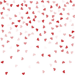 red heart flying, raining, confetti