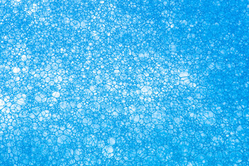 Obraz premium Blue macro soap bubbles,Macro close up of soap bubbles look like scientific image of cell and cell membrane 