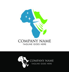 Africa Cleaning Logo Vector Sign