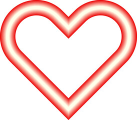 modern red neon heart, Valentine's Day design