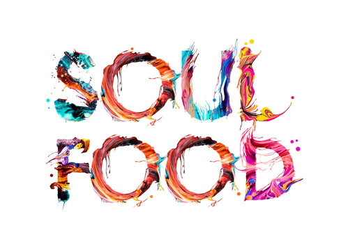 Hand drawn colorful logotype "Soul Food"