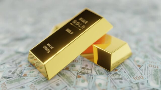 Gold bars are on the banknotes of American dollars.