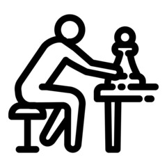 Chess Game Flat Icon Isolated On White Background