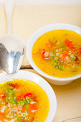 Syrian barley broth soup Aleppo style