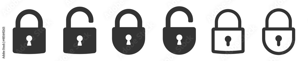 Poster lock icons set. padlock symbol collection. security symbol. lock open and lock closed icon - stock v