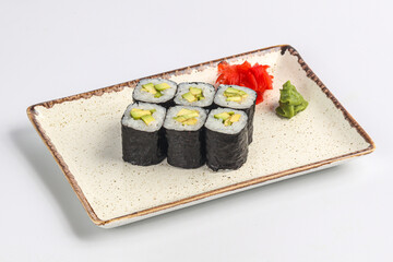 Japanese traditional roll with avocado