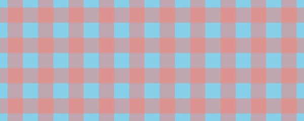 Banner, plaid pattern. Sky blue on Salmon color. Tablecloth pattern. Texture. Seamless classic pattern background.