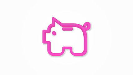 piggy bank, finance, money save 3d line flat icon. Realistic vector illustration. Pictogram isolated. Top view. Colorful transparent shadow design.fog