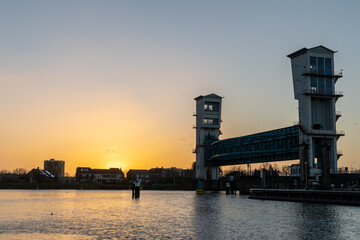 The Dutch Algera bridge, which is part of the water protection in The Netherlands. This Delta works is the first part of the dutch protection against the sea. 