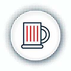 Line Wooden beer mug icon isolated on white background. Colorful outline concept. Vector