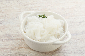 Glass asian noodles in the bowl