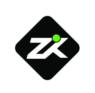 ZIK letters monogram. ZIK company name initial letters icon.