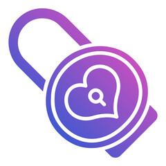 Padlock woman sign flat gradient icon