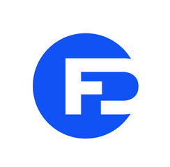 FD COMPANY NAME INITIAL LETTERS MONOGRAM. FD LETTERS ON BLUE ROUND ICON.