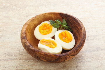 Boiled chicken egg for breakfast