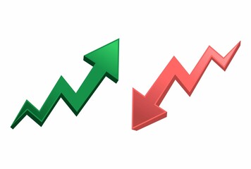 Growth up and down arrow icon vector