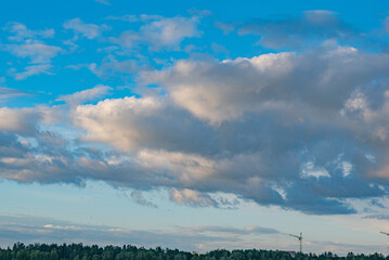 Fototapeta na wymiar Beautiful clouds in the european summer sky.