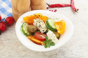 Greek salad with feta cheese