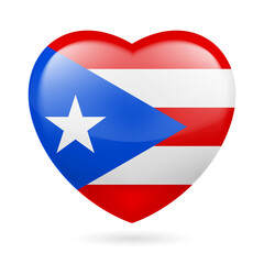 Heart with Puerto Rico Flag Colors. I Love Puerto Rico