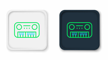 Line Toy piano icon isolated on white background. Children toy. Colorful outline concept. Vector