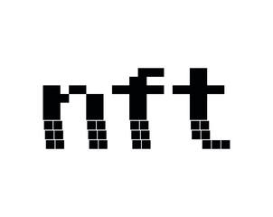 Obraz premium NFT illustration, inscription on white background isolated, non-fungible token