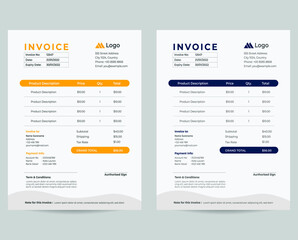 Invoice design template, business, customer support, easy to edit and use.