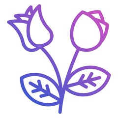 Rose Flower line gradient icon
