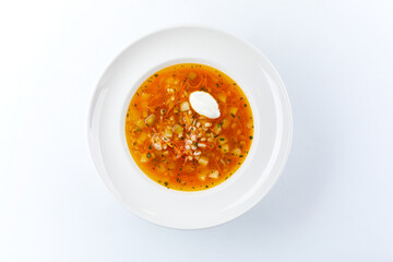 vegetable soup with sour cream