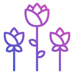 Obraz premium Flower line gradient icon