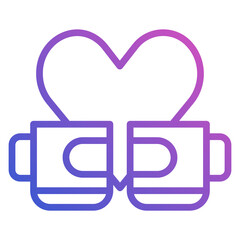 Mug Couple line gradient icon