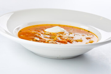 vegetable soup with sour cream